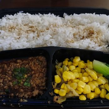Chopstickers - Spicy ground pork over steamed rice, bok choy, corn. Unbelievably bland. - Chinese Near Me - Denver, Colorado