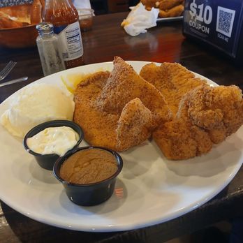 Chason's - 2 piece catfish with mashed potatoes and gravy  Yummy. - Seafood Near Me - Elk Grove, California