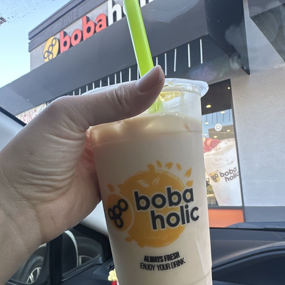 BobaHolic - Rose Milk Tea with crystal boba - Bubble Tea Near Me - Buena Park, California