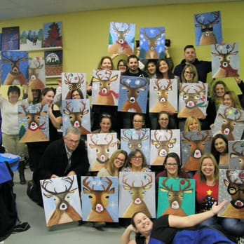 Paint The Town Studios - One Sight Foundation fundraiser, they were a great bunch of painters! - Paint & Sip Near Me