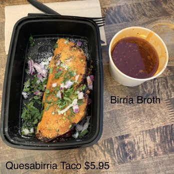 Que Onda Tacobar - Quesa Birria Taco & Broth available upon request - Tacos Near Me - Pinole, California Que Onda Tacobar - Quesa Birria Taco & Broth available upon request - Tacos Near Me - Pinole, California