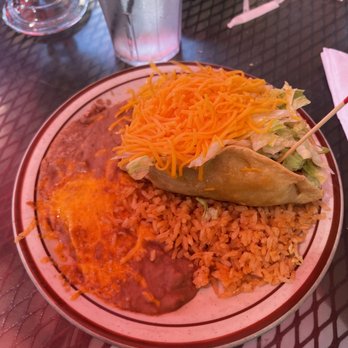 Moreno's - Delicious Shredded Beef taco with rice and beans! - Mexican Near Me - Orange, California Moreno's - Delicious Shredded Beef taco with rice and beans! - Mexican Near Me - Orange, California