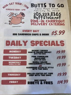 Menu photo 2 Butts To Go Pell City, AL
