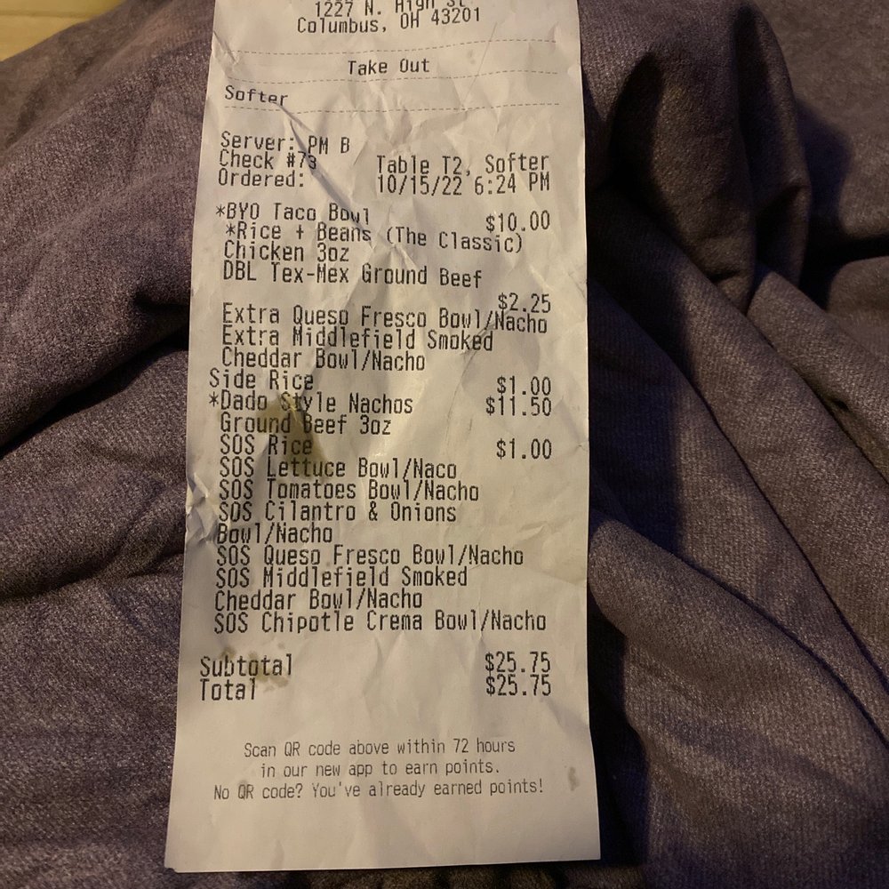 Condado Tacos - Receipt proof of purchase - Bars Near Me - Columbus, Ohio Condado Tacos - Receipt proof of purchase - Bars Near Me - Columbus, Ohio