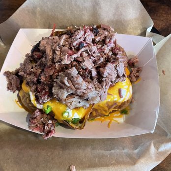The Back Porch BBQ - Brisket Baked potato - Barbeque Near Me - La Grange, Texas