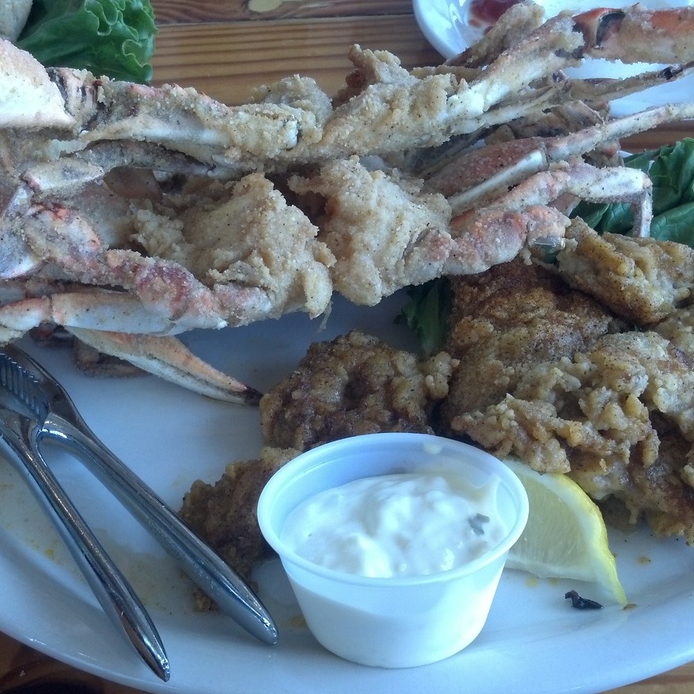 Stingaree - Stingaree: Two Combo Plate of Vieno Fried Crab and Grilled Oysters - Seafood Near Me - Crystal Beach, Texas Stingaree - Stingaree: Two Combo Plate of Vieno Fried Crab and Grilled Oysters - Seafood Near Me - Crystal Beach, Texas