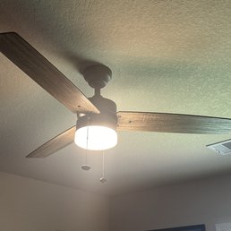 Wired the ceiling fan to use both switches one for the fan, one for the light.