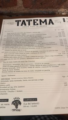 Menu photo 1 Tatema Madrid, M
