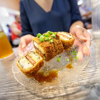 Da Kitchen Maui - Fried Spam Masubi $6.25 "our signature dish: a classic spam masubi, breaded, deep-fried, & drizzled with teriyaki sauce" - Hawaiian Near Me - Kihei, Hawaii