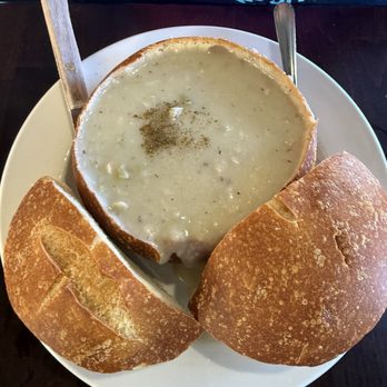 Barbara's Fishtrap - Fresh Made Clam Chowder Bread Bowl - Seafood Near Me - Half Moon Bay, California Barbara's Fishtrap - Fresh Made Clam Chowder Bread Bowl - Seafood Near Me - Half Moon Bay, California