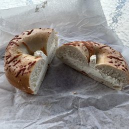 Asiago bagel w/ cream cheese Asiago bagel w/ cream cheese