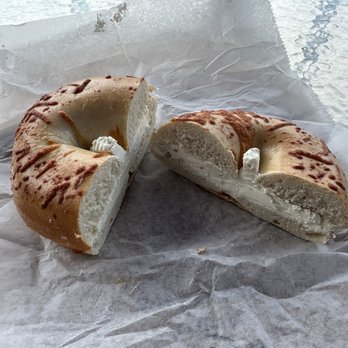 Brooklyn Bagels - Asiago bagel w/ cream cheese - Bagels Near Me - Virginia Beach, Virginia Brooklyn Bagels - Asiago bagel w/ cream cheese - Bagels Near Me - Virginia Beach, Virginia