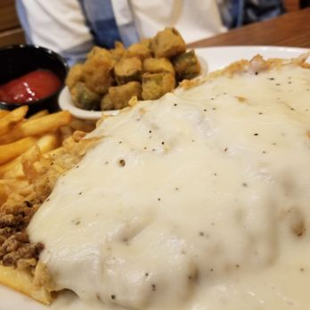 Cotton Patch Cafe - Chicken fried steak,  fries and fried okra - American Near Me - Georgetown, Texas