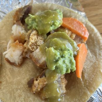 Las Carnitas - Chicharron with pickled carrot guac and green salsa - Mexican Near Me - Clarksville, Tennessee Las Carnitas - Chicharron with pickled carrot guac and green salsa - Mexican Near Me - Clarksville, Tennessee