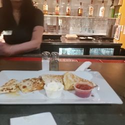 Roundhouse Bar and Grill at Holiday Inn - Chicken quesadilla! Nicest and coolest bartender ever!