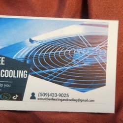 Wenatchee Heating & Cooling - Their business card.