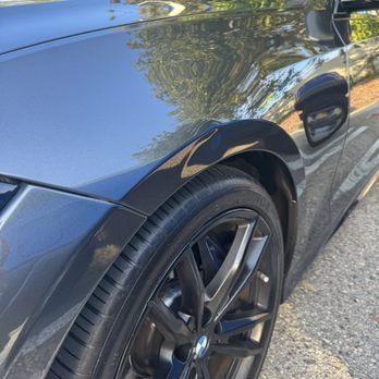 Orange Dent Works - Before dent was pulled - Mobile Dent Repair Near Me
