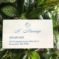 Call 619-0115. Schedule your next Massage adventure. Business card.