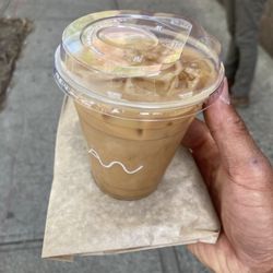 Paper Source - Iced honey lavender latte and a classic cookie to go