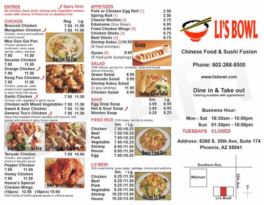 Menu photo 1 Li's Bowl Phoenix, AZ Menu photo 1 Li's Bowl Phoenix, AZ