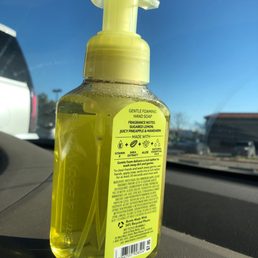 Sunwashed citrus foaming hand soap back of bottle