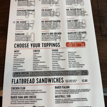 Crust Pizza Co - The Heights - Menu back - Pizza Near Me - Houston, Texas