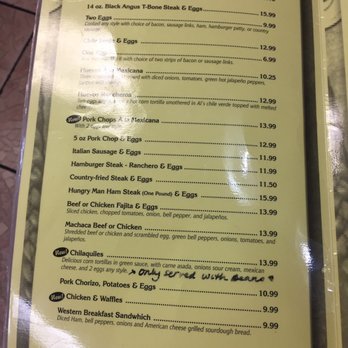 Al's Cafe - Breakfast and JR menu. - Mexican Near Me - Fresno, California