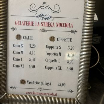 La Strega Nocciola - Prices - Ice Cream & Frozen Yogurt Near Me - Florence, FI