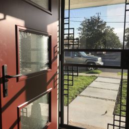Installed a 3-lite Therma Tru door and screen door. Very nice! Installed a 3-lite Therma Tru door and screen door. Very nice!