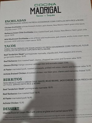 Menu photo 1 Cocina Madrigal Phoenix, AZ Menu photo 1 Cocina Madrigal Phoenix, AZ