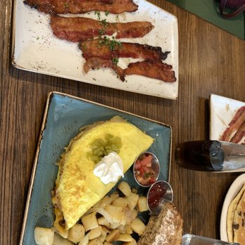 First Watch - Chorizo Omelette,potatoes,and Million Dollar Bacon - Breakfast & Brunch Near Me - Tampa, Florida First Watch - Chorizo Omelette,potatoes,and Million Dollar Bacon - Breakfast & Brunch Near Me - Tampa, Florida