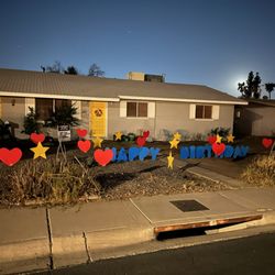 Flamingos By Night - Birthday letters, numbers and hobbies to celebrate a special birthday!