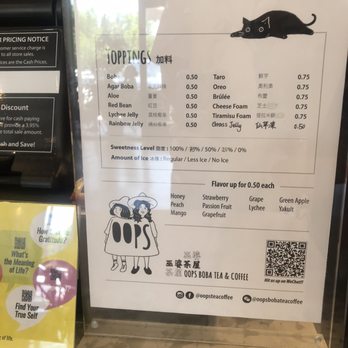 Oops Boba Tea & Coffee - Menu - Bubble Tea Near Me - Arcadia, California Oops Boba Tea & Coffee - Menu - Bubble Tea Near Me - Arcadia, California