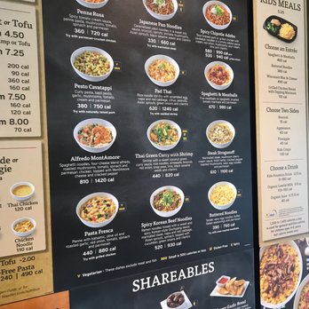 Noodles and Company - A picture of the wall noodle menu. I had the Thai Curry with Shrimp. - Noodles Near Me - Boise, Idaho Noodles and Company - A picture of the wall noodle menu. I had the Thai Curry with Shrimp. - Noodles Near Me - Boise, Idaho