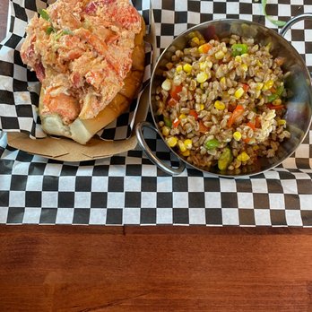 Wine Down Bistro & Lounge - Lobster roll and Farrow succotash. Really good side dish, but $3 up charge. - Breakfast & Brunch Near Me - Ooltewah, Tennessee Wine Down Bistro & Lounge - Lobster roll and Farrow succotash. Really good side dish, but $3 up charge. - Breakfast & Brunch Near Me - Ooltewah, Tennessee
