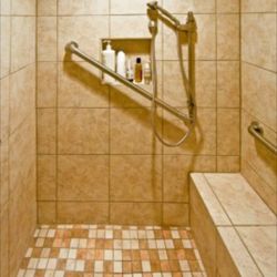 Pierson Contracting - Seat built in with safety bar and shower wand