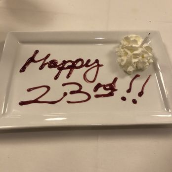 Rey's Restaurant - Celebrating our 23rd anniversary and not only did they give us a card but brought this to the table and offered a free dessert. Wow! - Seafood Near Me - Raleigh, North Carolina Rey's Restaurant - Celebrating our 23rd anniversary and not only did they give us a card but brought this to the table and offered a free dessert. Wow! - Seafood Near Me - Raleigh, North Carolina