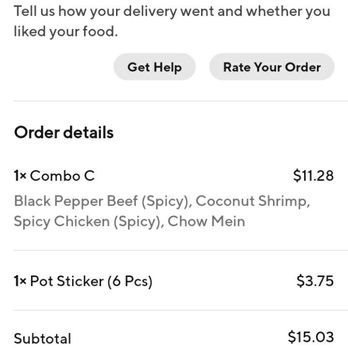 Dragon Garden Chinese Cuisine - My Order Confirmation! See what I got!? - Chinese Near Me - Lancaster, California