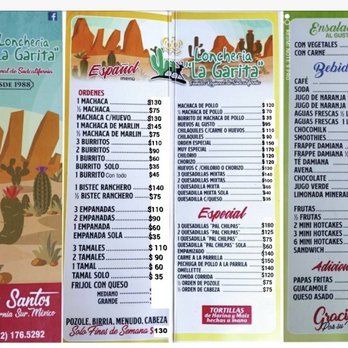 La Garita - Menu - Northern Mexican Near Me - Todos Santos, BCS La Garita - Menu - Northern Mexican Near Me - Todos Santos, BCS