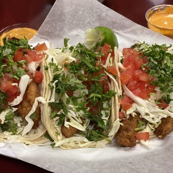 El Coco Loco Modesto - Fish tacos with the salsa on the side - Seafood Near Me - Modesto, California