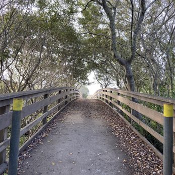 San Simeon State Park & Campground - Pedestrian bridge next to the road that takes you from San Simeon to the trail that goes to Washburn. - Parks Near Me - Cambria, California San Simeon State Park & Campground - Pedestrian bridge next to the road that takes you from San Simeon to the trail that goes to Washburn. - Parks Near Me - Cambria, California