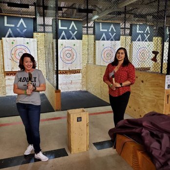 LA AX - Posing before we throw - Axe Throwing Near Me - North Hollywood, California