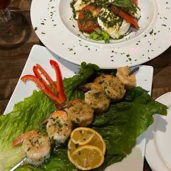 The Infinity - a plate of shrimp, lettuce, and a salad - Bars Near Me - Oyster Bay, New York The Infinity - a plate of shrimp, lettuce, and a salad - Bars Near Me - Oyster Bay, New York