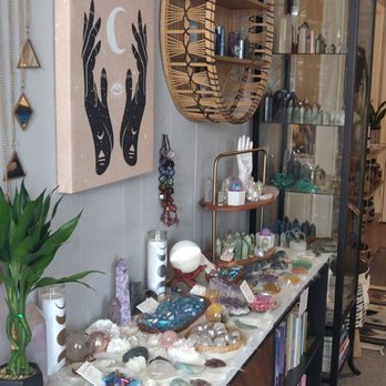 Stickks And Stones - Display that greets you when you walk in the door-crystals, candles, wall hangings. - Spiritual Shop Near Me - Albuquerque, New Mexico