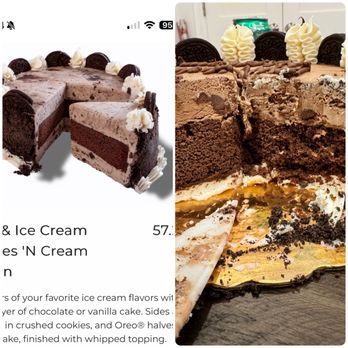 J P Licks - Andover - Ice cream Medium Cookies and Cream Cake (serves 8-10) - Ice Cream & Frozen Yogurt Near Me - Andover, Massachusetts