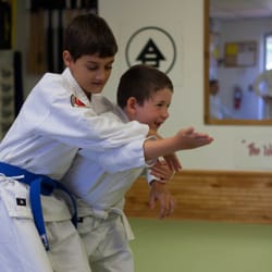 Aikido Academy of Martial Arts - Elbow strike into Bear Hug from the Rear arms pinned.
