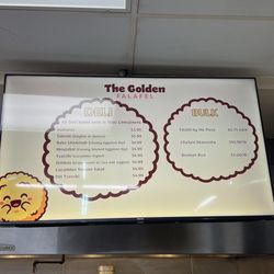 The Golden Falafel - Deli Menu as of 12/13/2023.