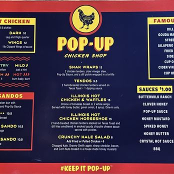 Pop Up Chicken Shop - Menu - Chicken Shop Near Me - Bloomington, Illinois