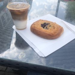 The Beech Tree Cafe - Iced latte and blueberry danish