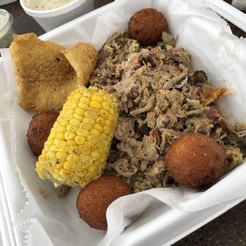 Smokey Que's - BBQ grilled corn and catfish filet! - American Near Me - Marion, North Carolina